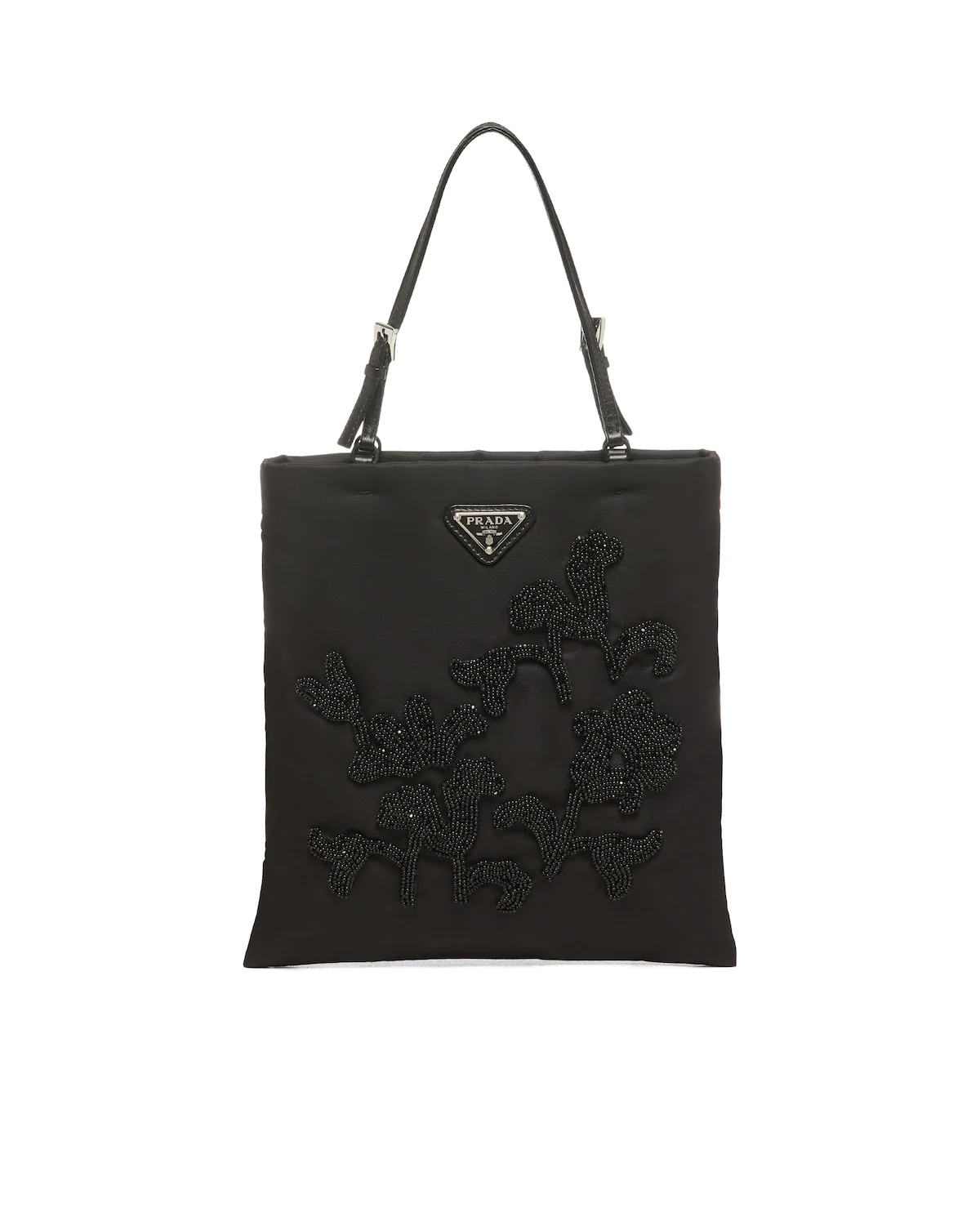 Embroidered nylon handbag - 1