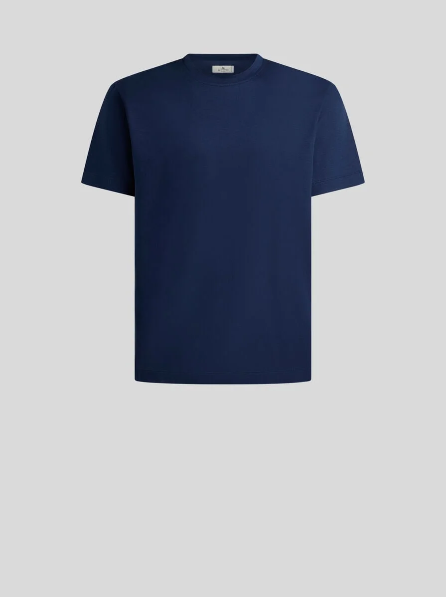 PLAIN-COLOURED COTTON AND MODAL T-SHIRT - 1