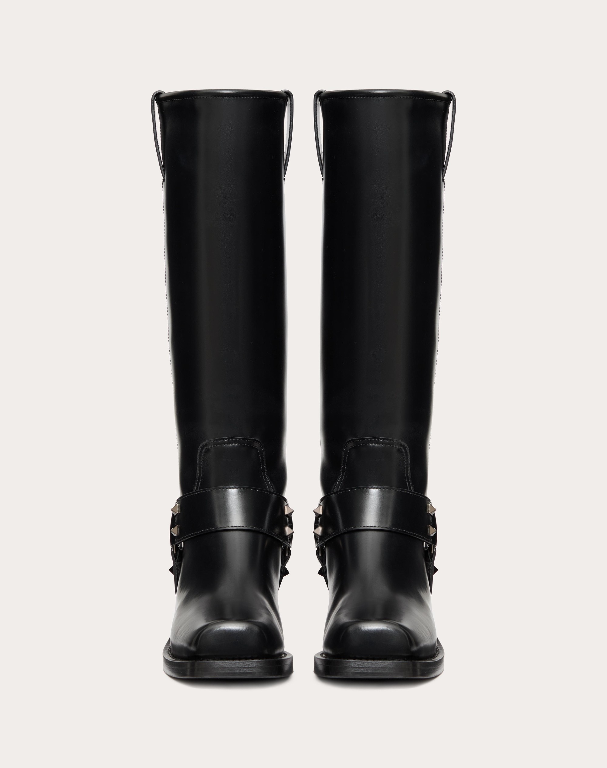 ROCKSTUD CALFSKIN BIKER BOOT 40MM - 4
