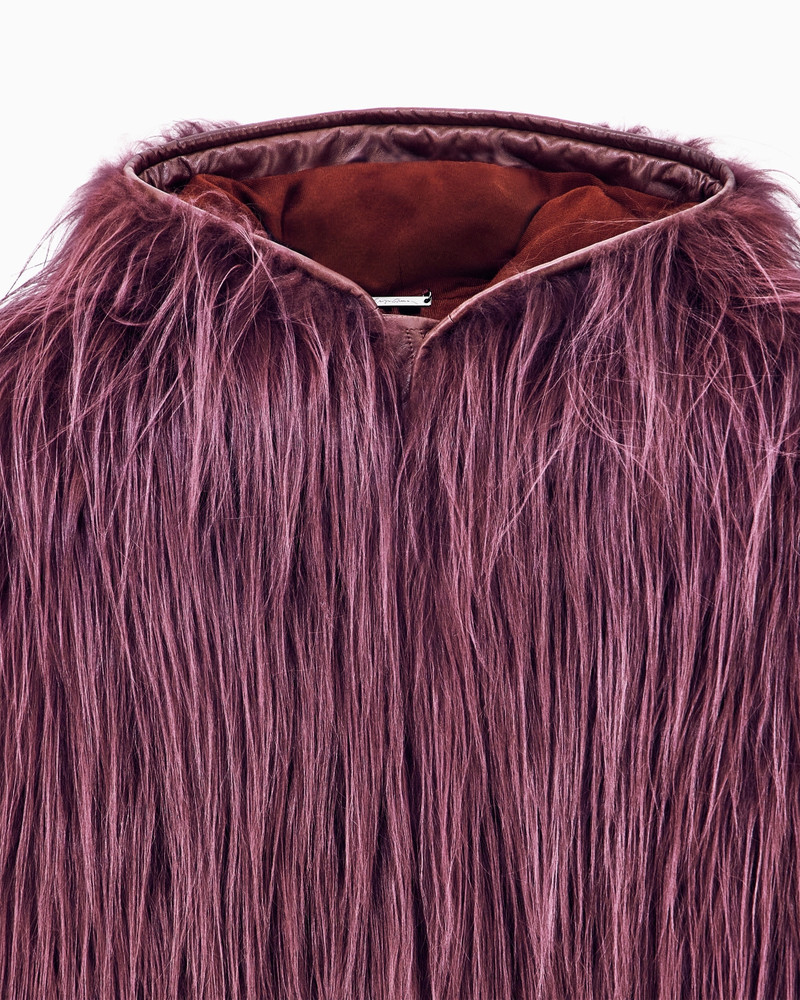 LONG-HAIRED FUR VEST WITH NEVE HOOD 5