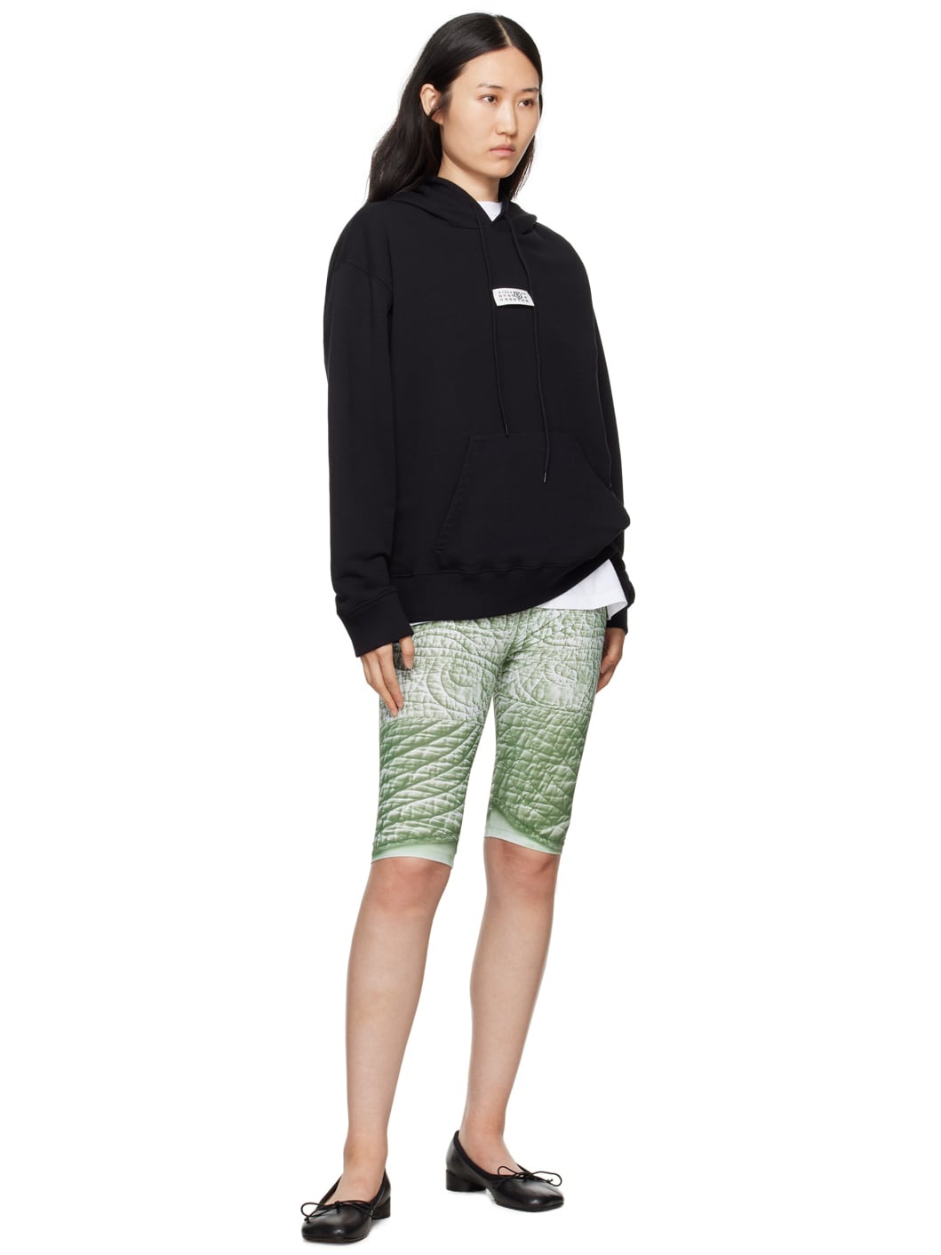 MM6 Maison Margiela Black Logo Patch Hoodie | REVERSIBLE