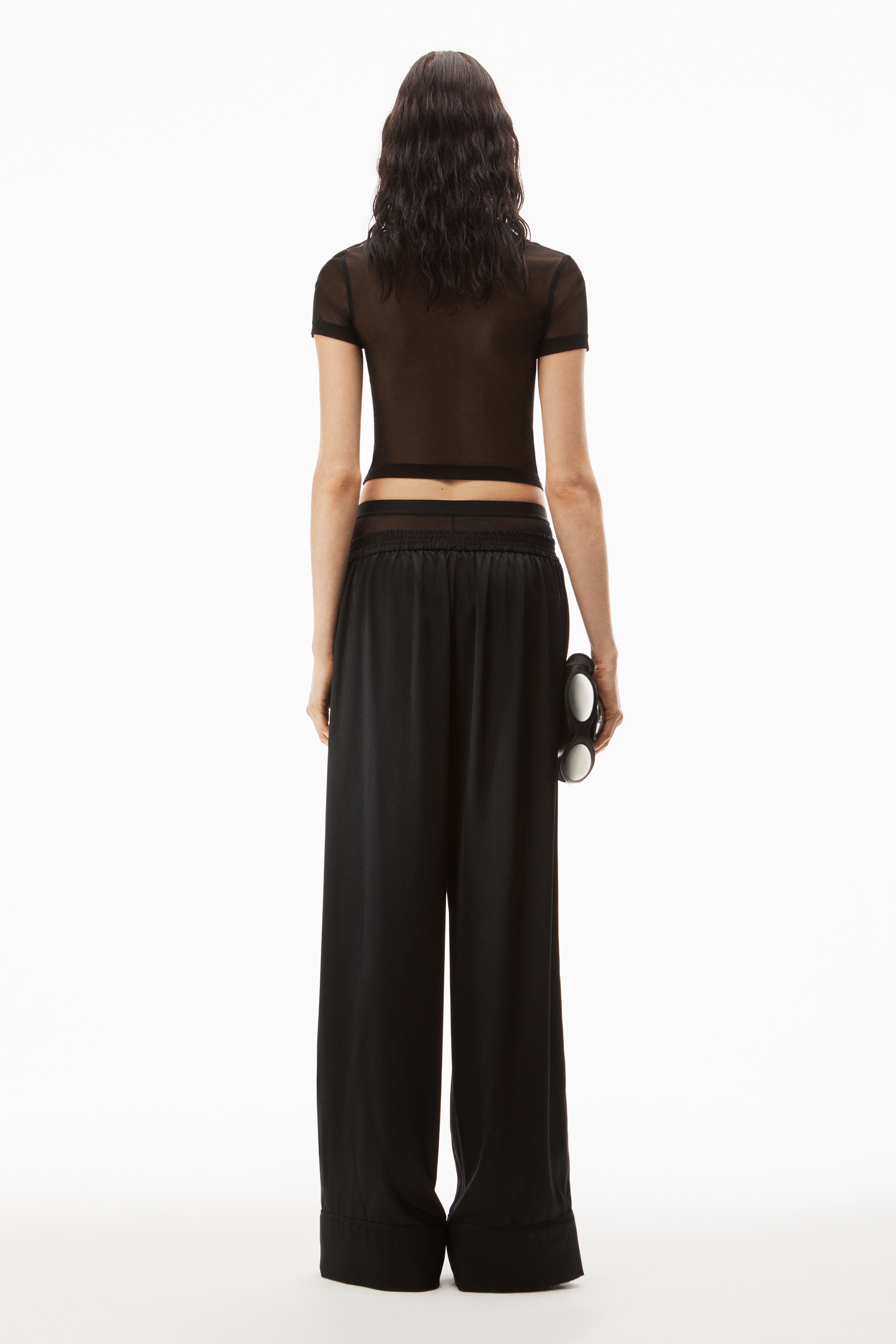 LAYERED BOXER PANT IN SILK CHARMEUSE - 5
