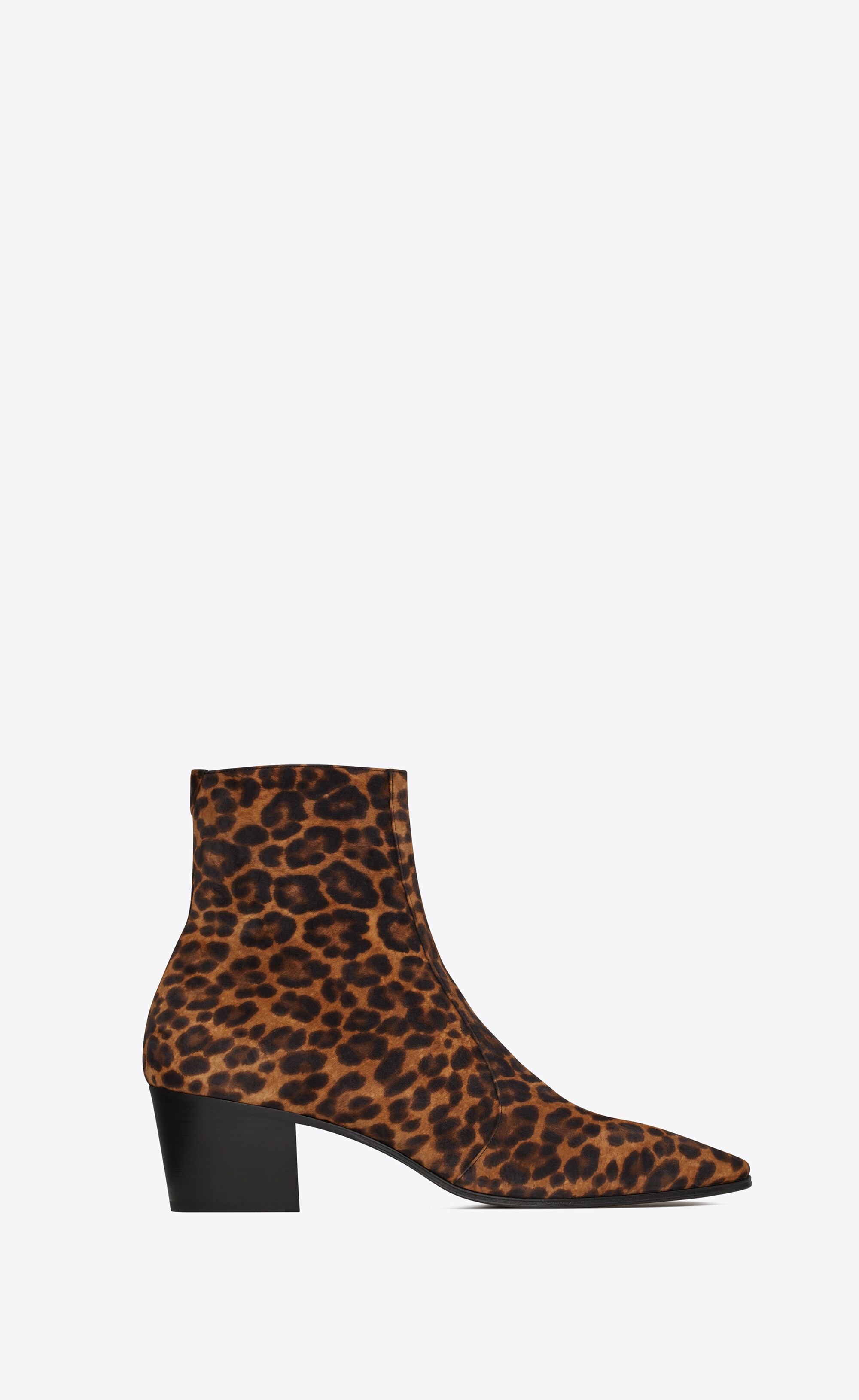 vassili zipped booties in leopard-print suede - 1