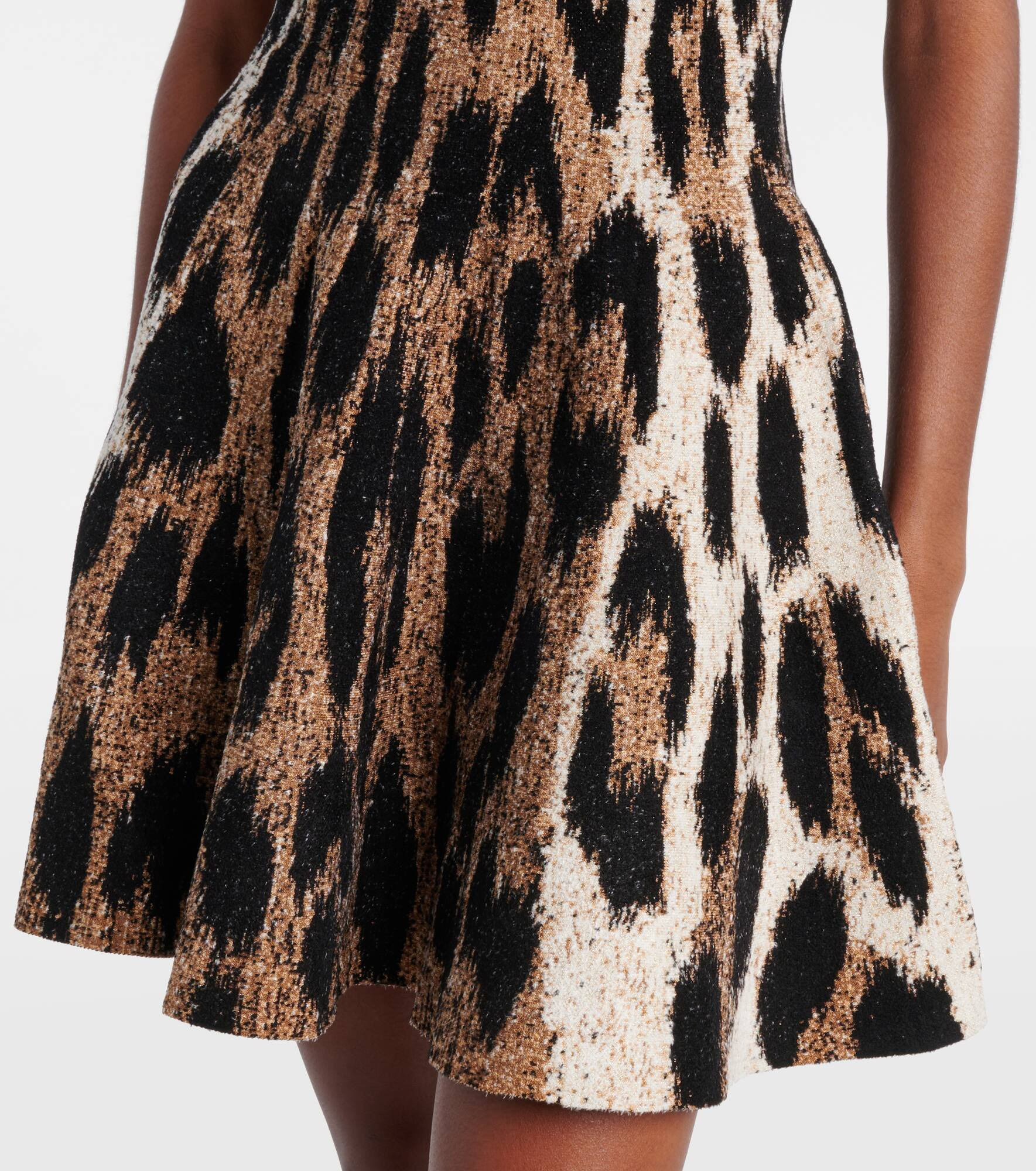 Leopard-print jacquard minidress - 5