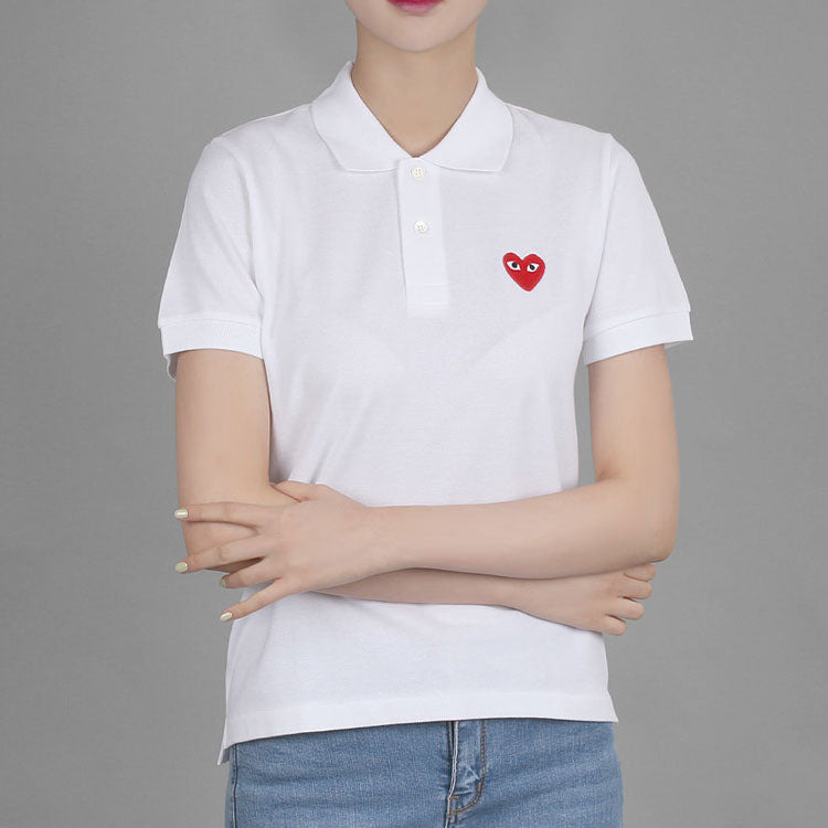 (WMNS) COMME des GARCONS PLAY Polo Red Emblem 'White' AZ-T005-051-5 - 4