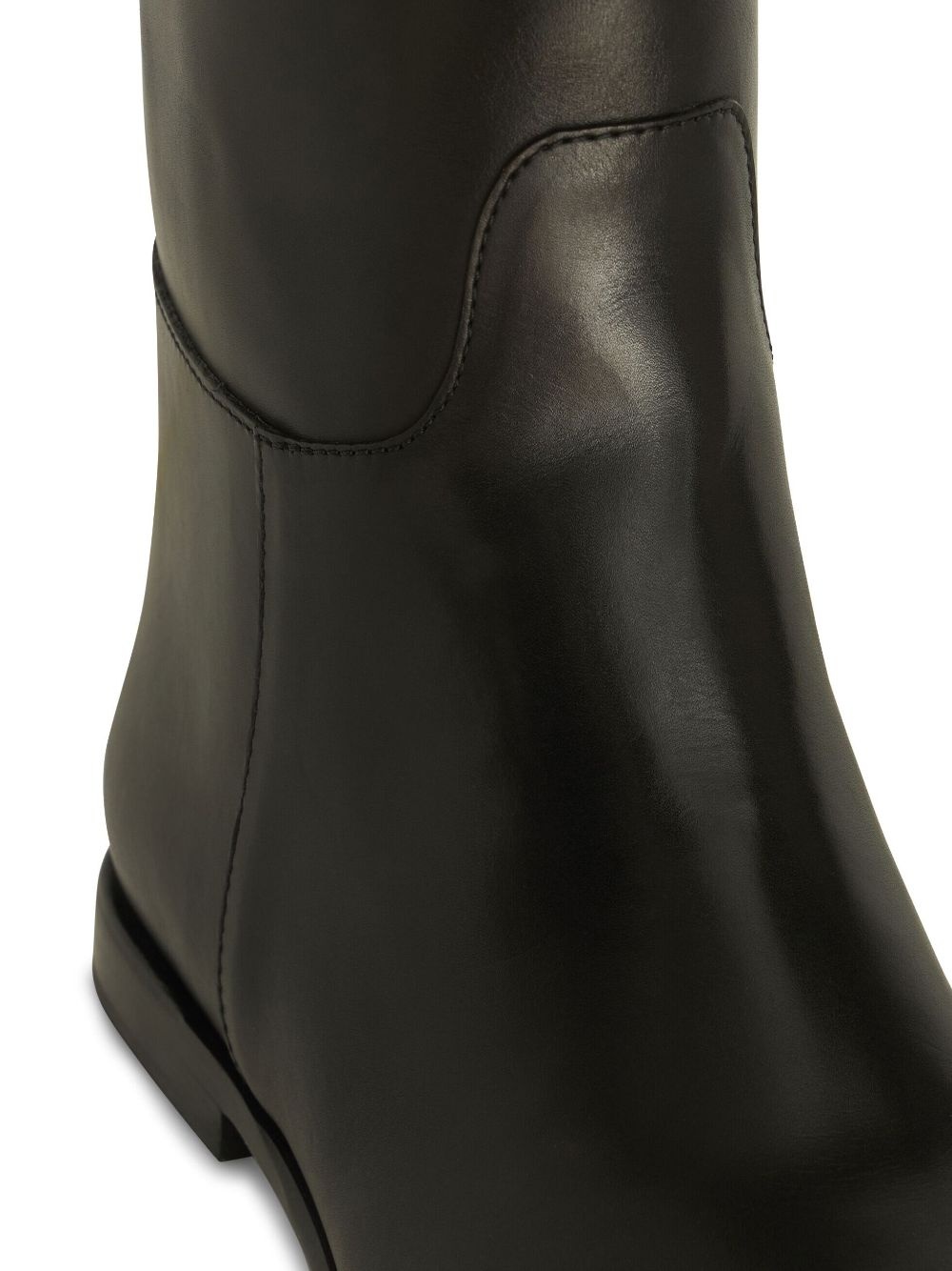 debossed-logo leather riding boots - 4