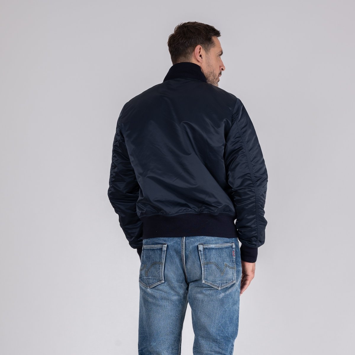 IHM-43-NAV Nylon Type L-2B Flight Jacket - Navy Blue - 3