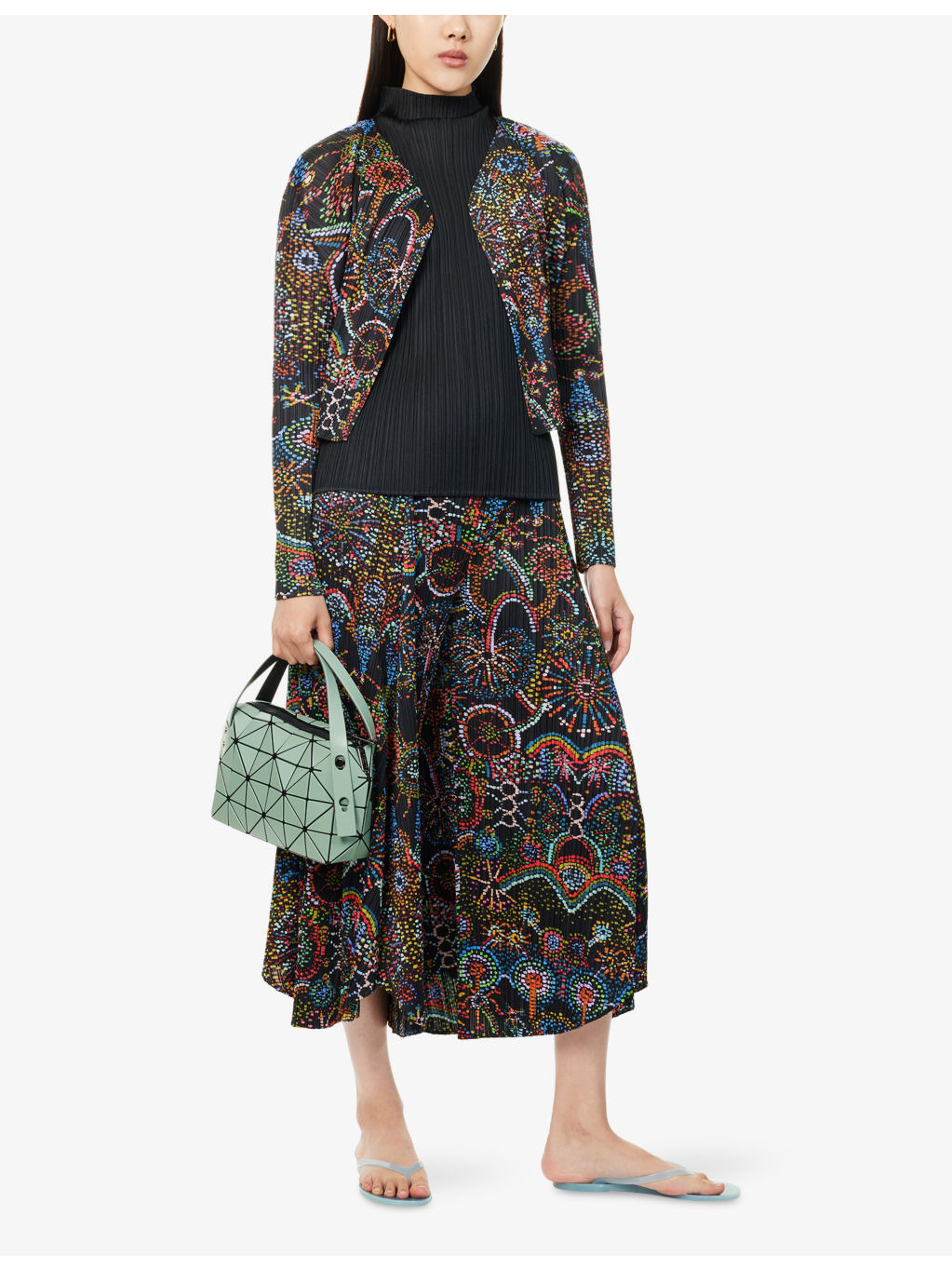 Light Festival Pleated Knitted Cardigan - 2