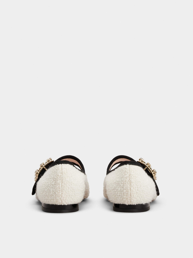 Roger Vivier Très Vivier Rhinestone Buckle Babies Ballerinas in Fabric outlook