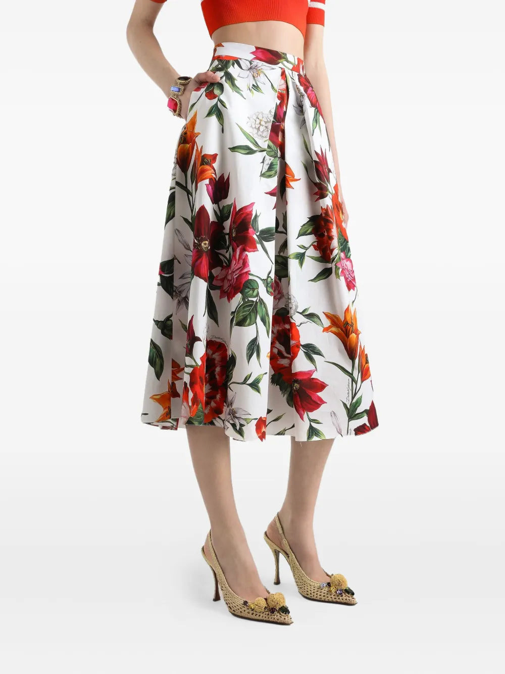 Dolce & Gabbana Women Floral Print Midi Skirt - 3