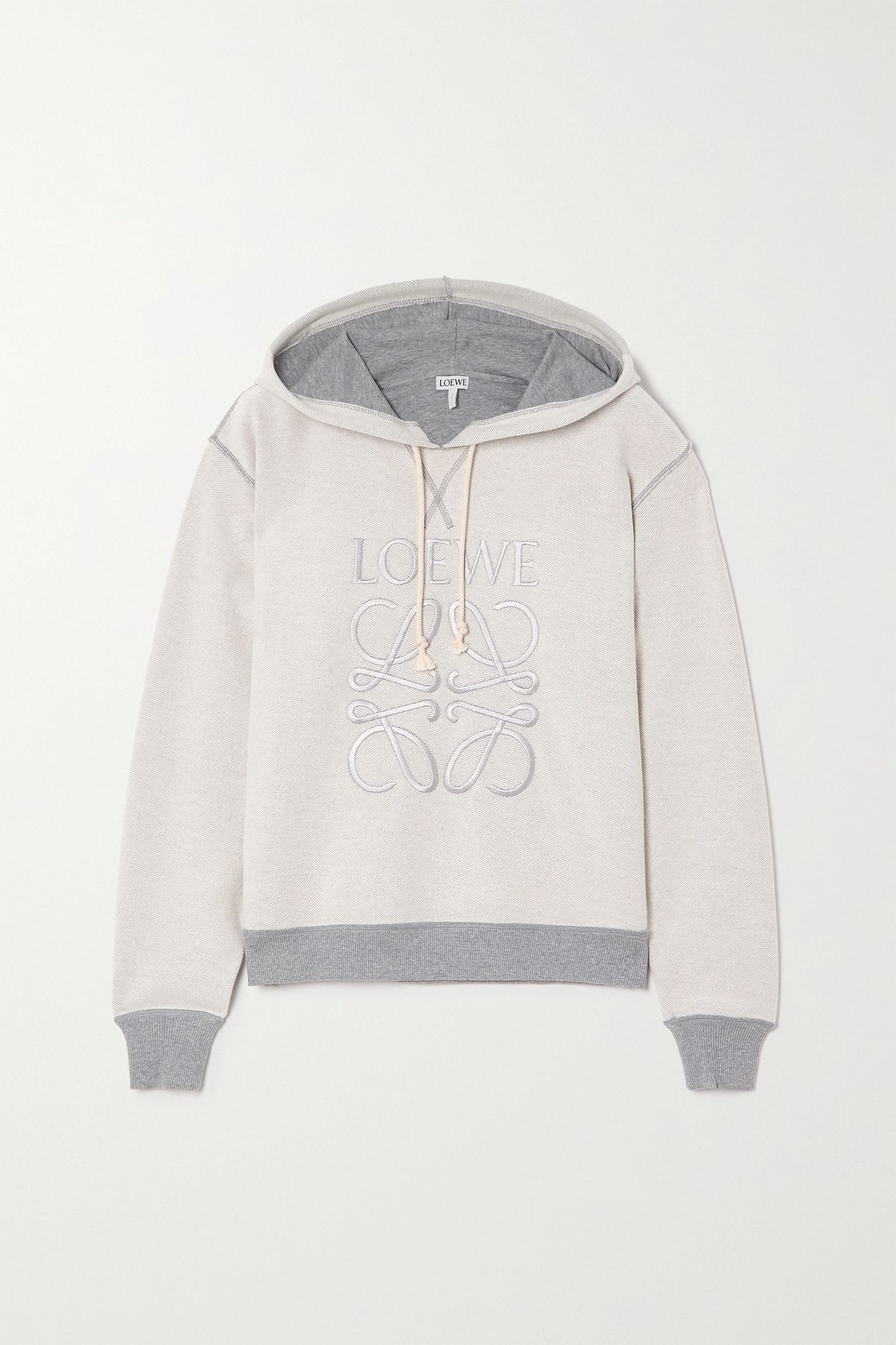 Embroidered cotton-blend jersey hoodie - 1