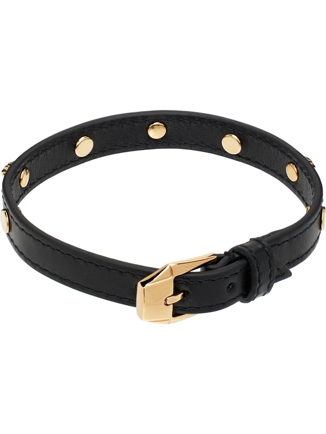 Black Medusa Leather Bracelet - 2