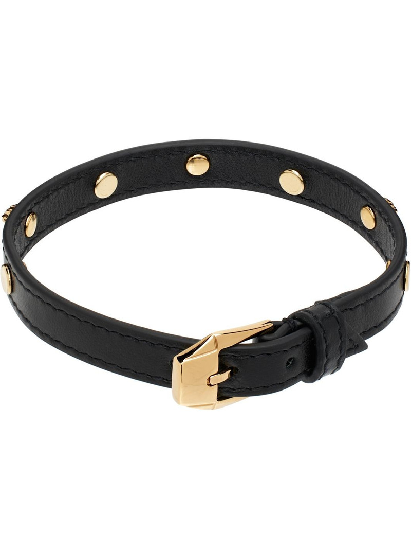 VERSACE Black Medusa Leather Bracelet outlook