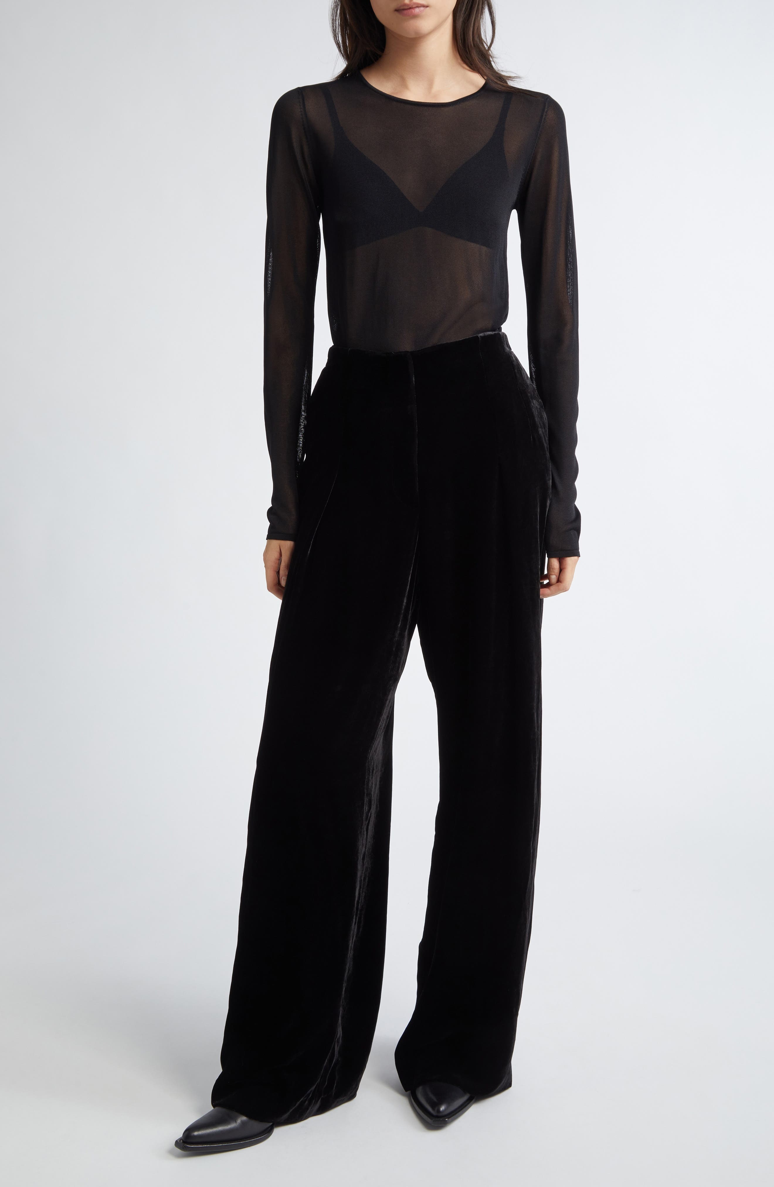 Golden Goose Journey Sheer Knit Top in Black at Nordstrom - 2