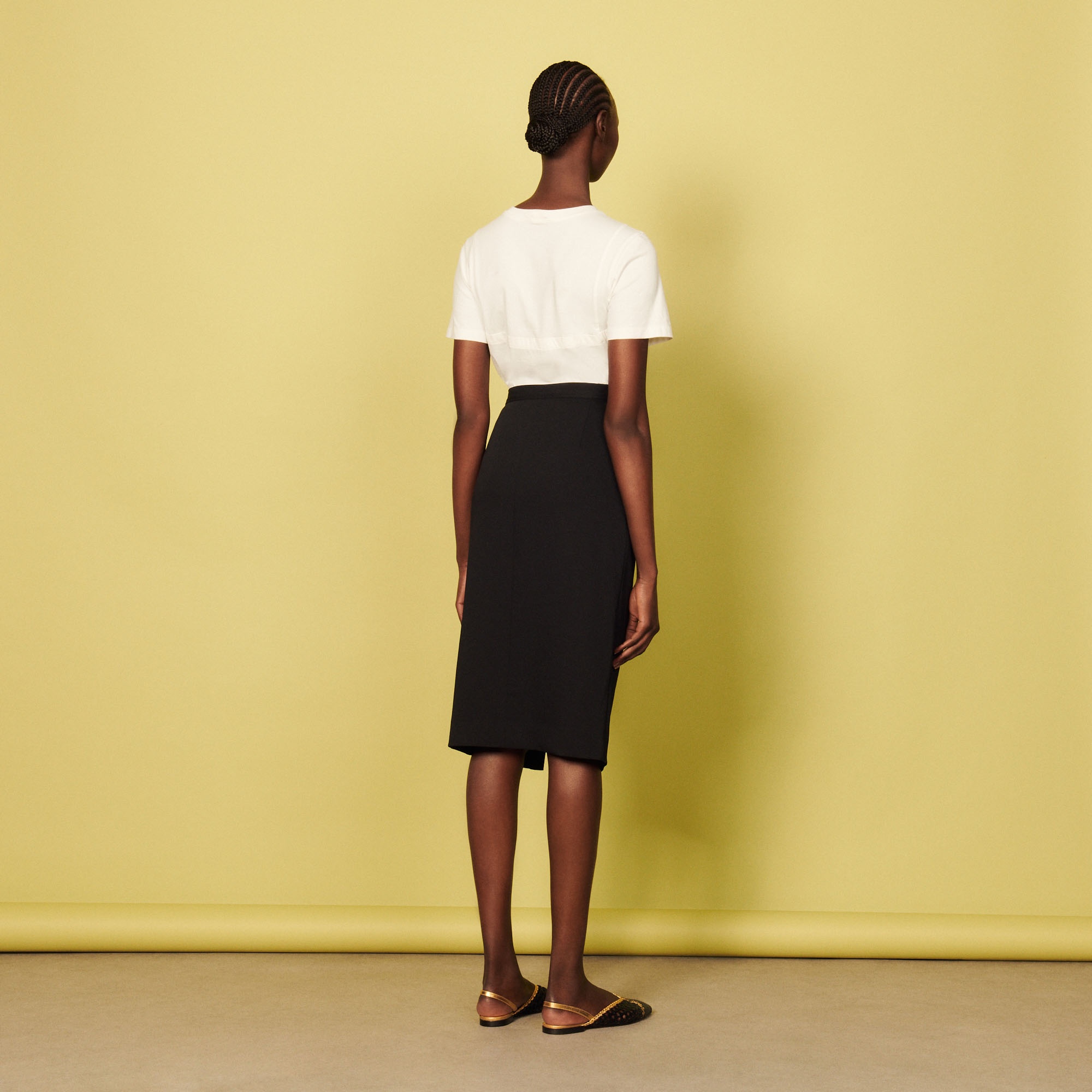 Ruffled midi pencil skirt - 3