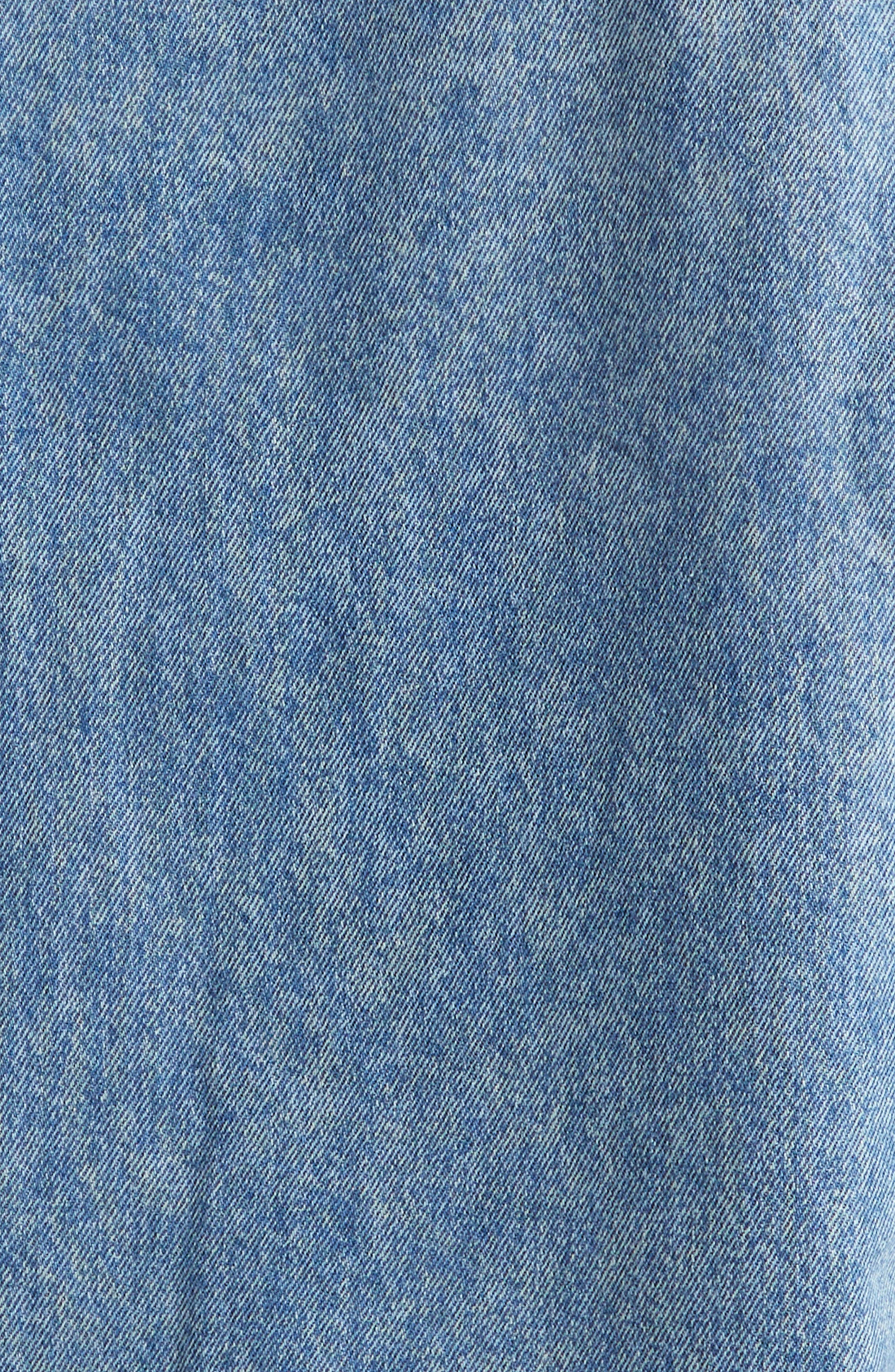 AMI PARIS Ami De Coeur Embroidered Cotton Denim Button-Down Shirt in Bleu Used at Nordstrom - 6
