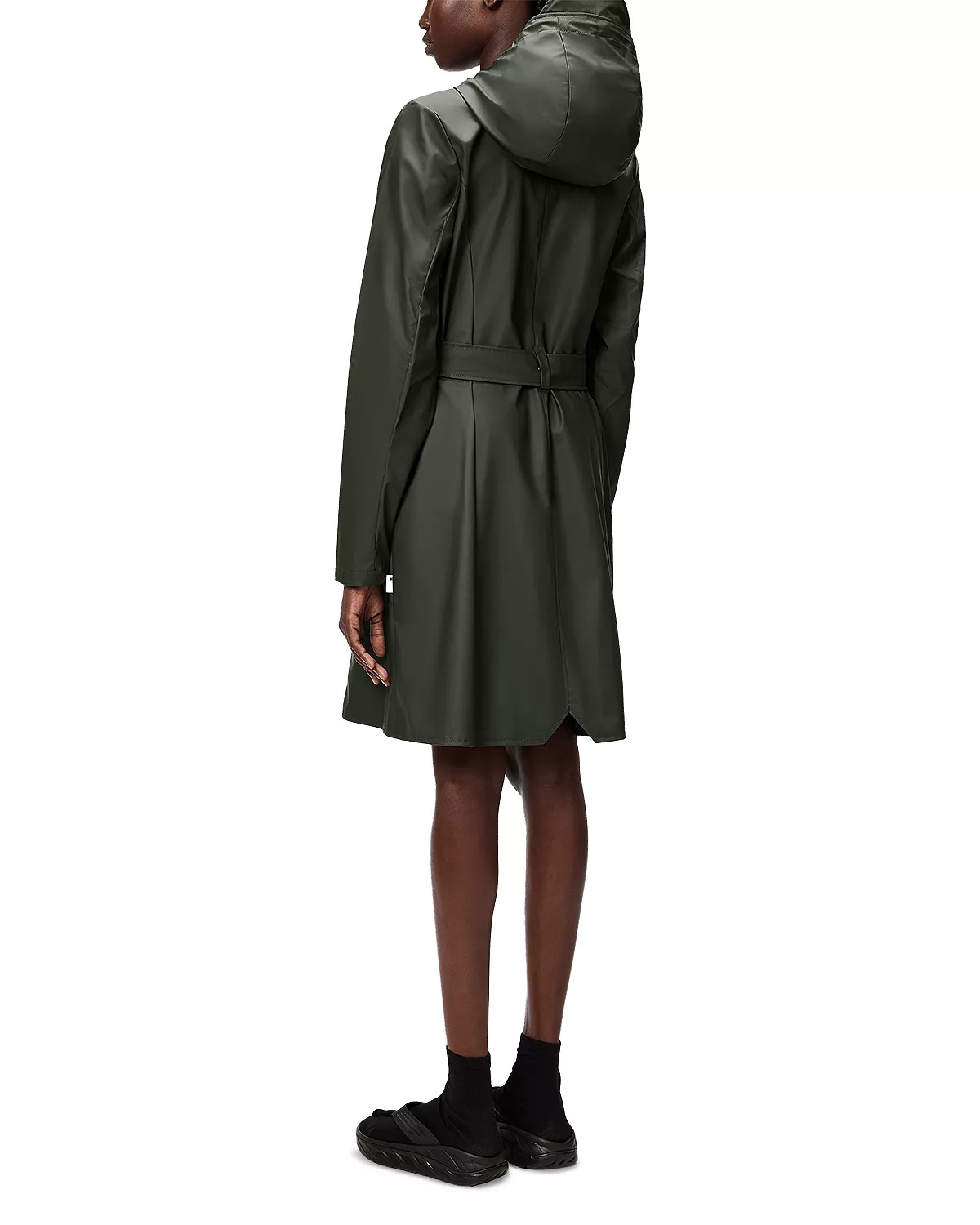 Curve Hooded Belted Waterproof Jacket - 6