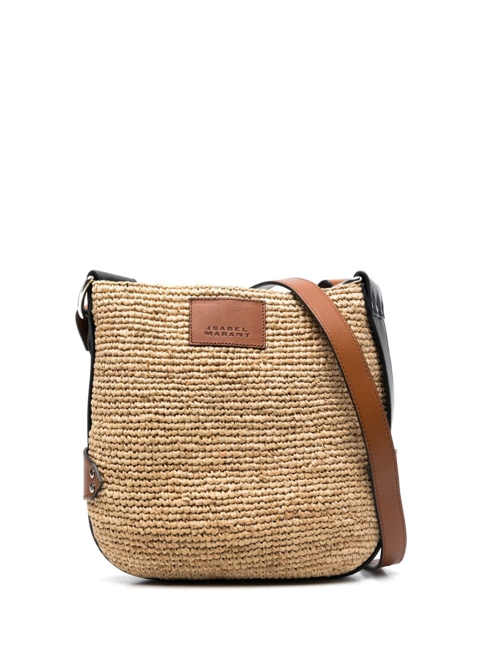 woven raffia shoulder bag - 1