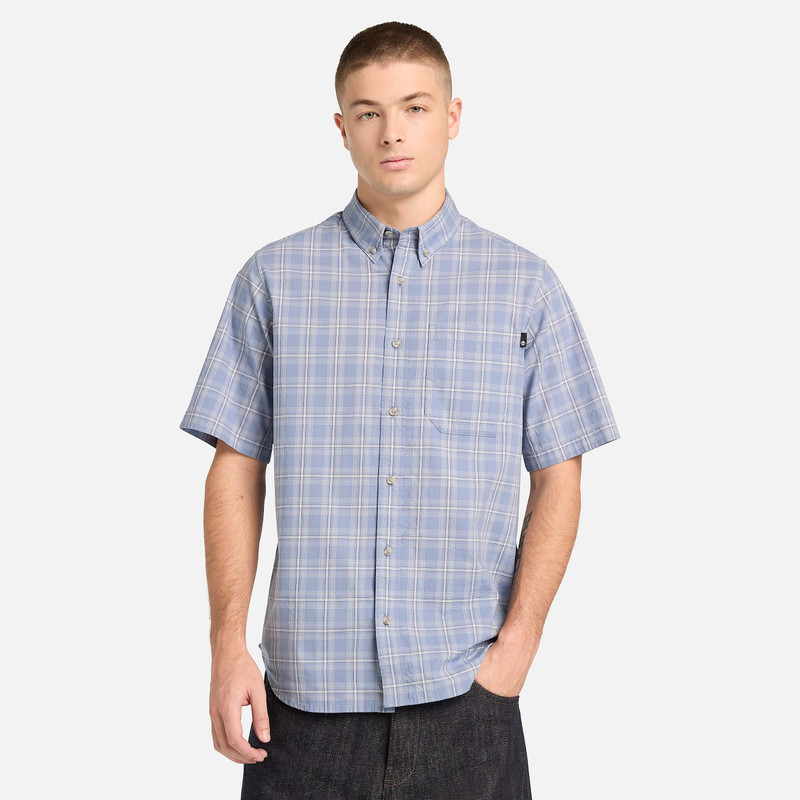 Men's Checkered Poplin Short-Sleeve Shirt 4