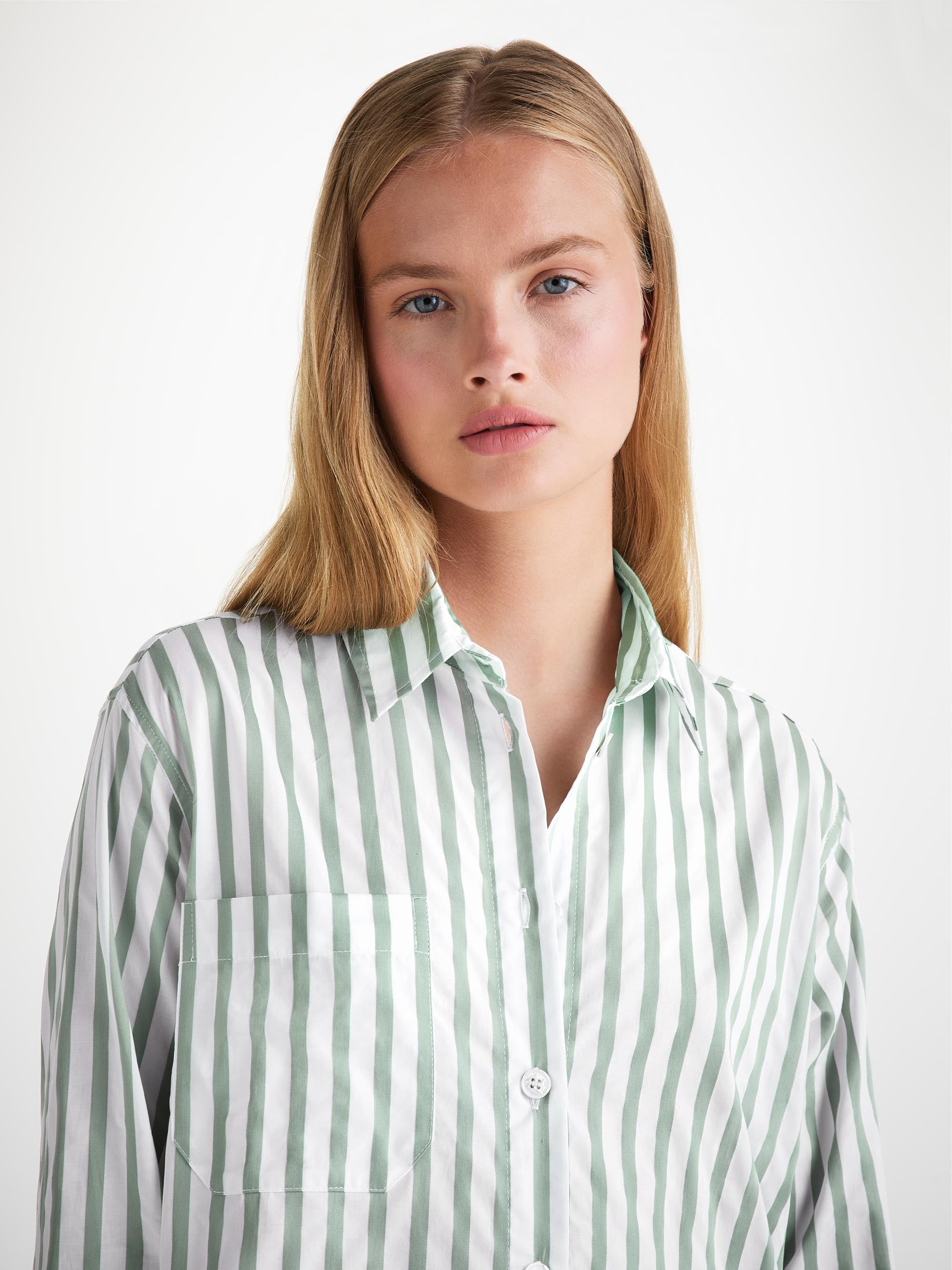 Women's Nightshirt Capri 24 Cotton Batiste Green - 5