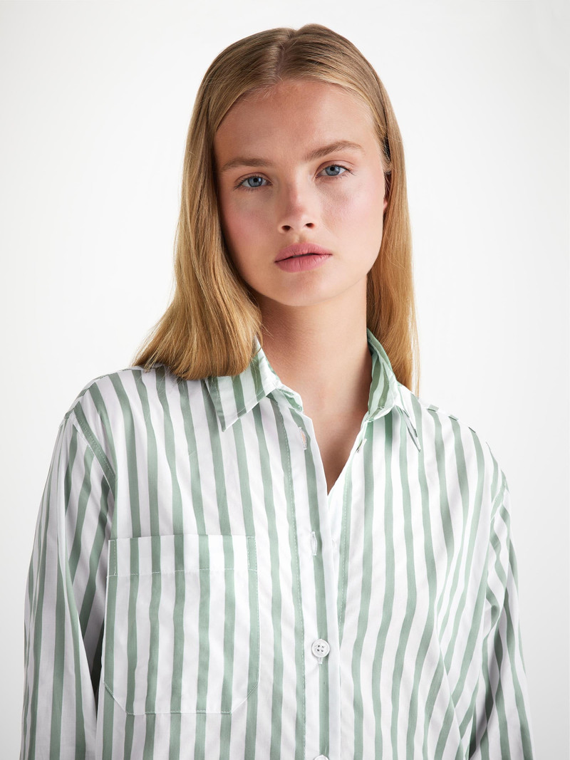 Women's Nightshirt Capri 24 Cotton Batiste Green 5