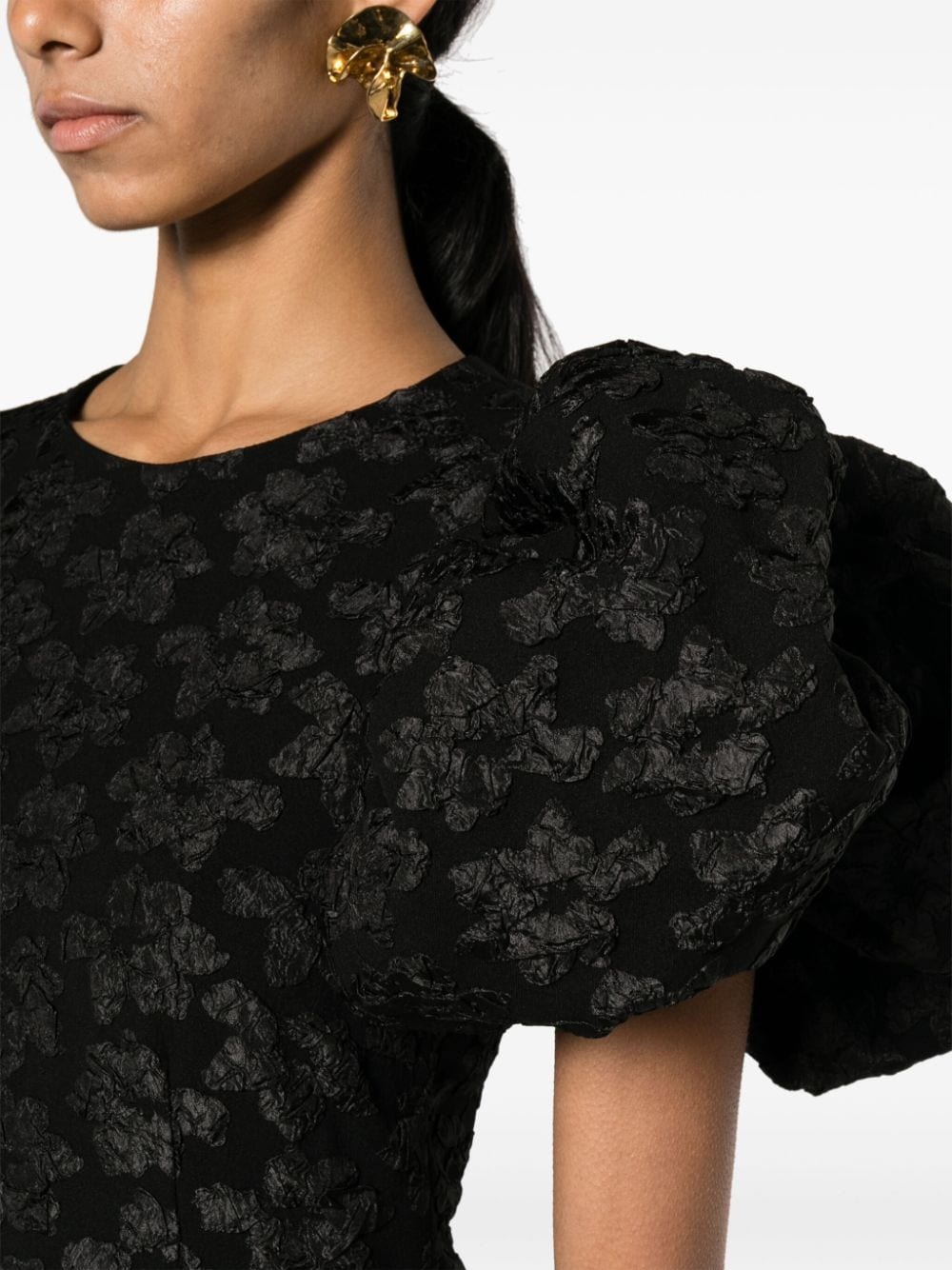 3D floral-jacquard midi dress - 5