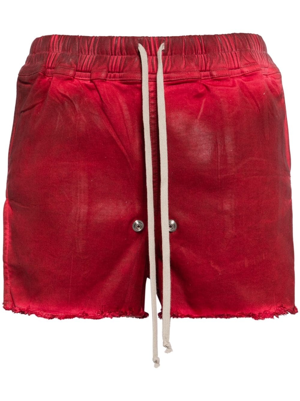 side-slit denim shorts - 1
