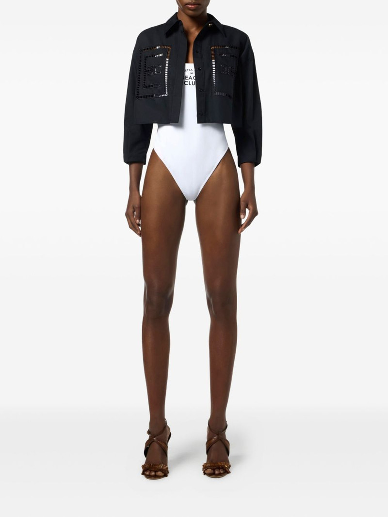 ELISABETTA FRANCHI embroidered cropped shirt outlook