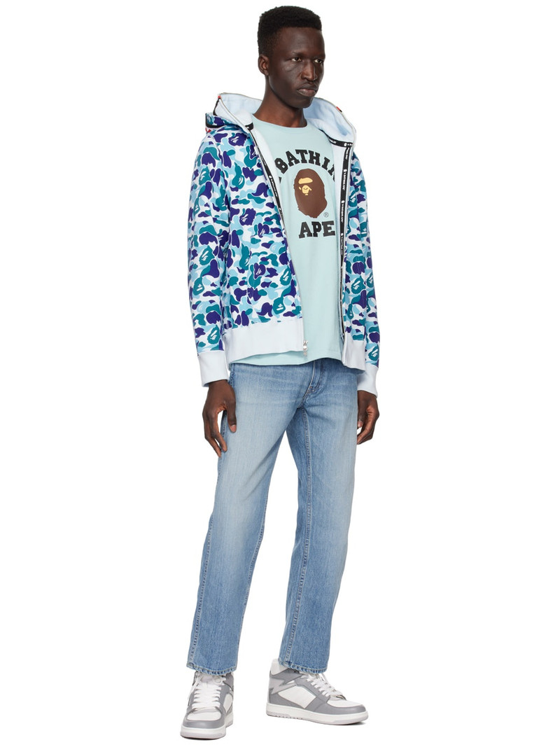 A BATHING APE® Blue ABC Camo Double Shark Hoodie outlook