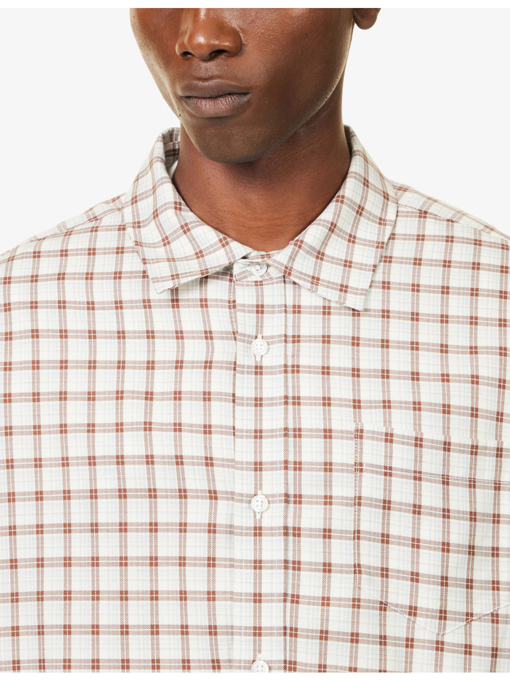 Checked Long-Sleeve Cotton Shirt - 5