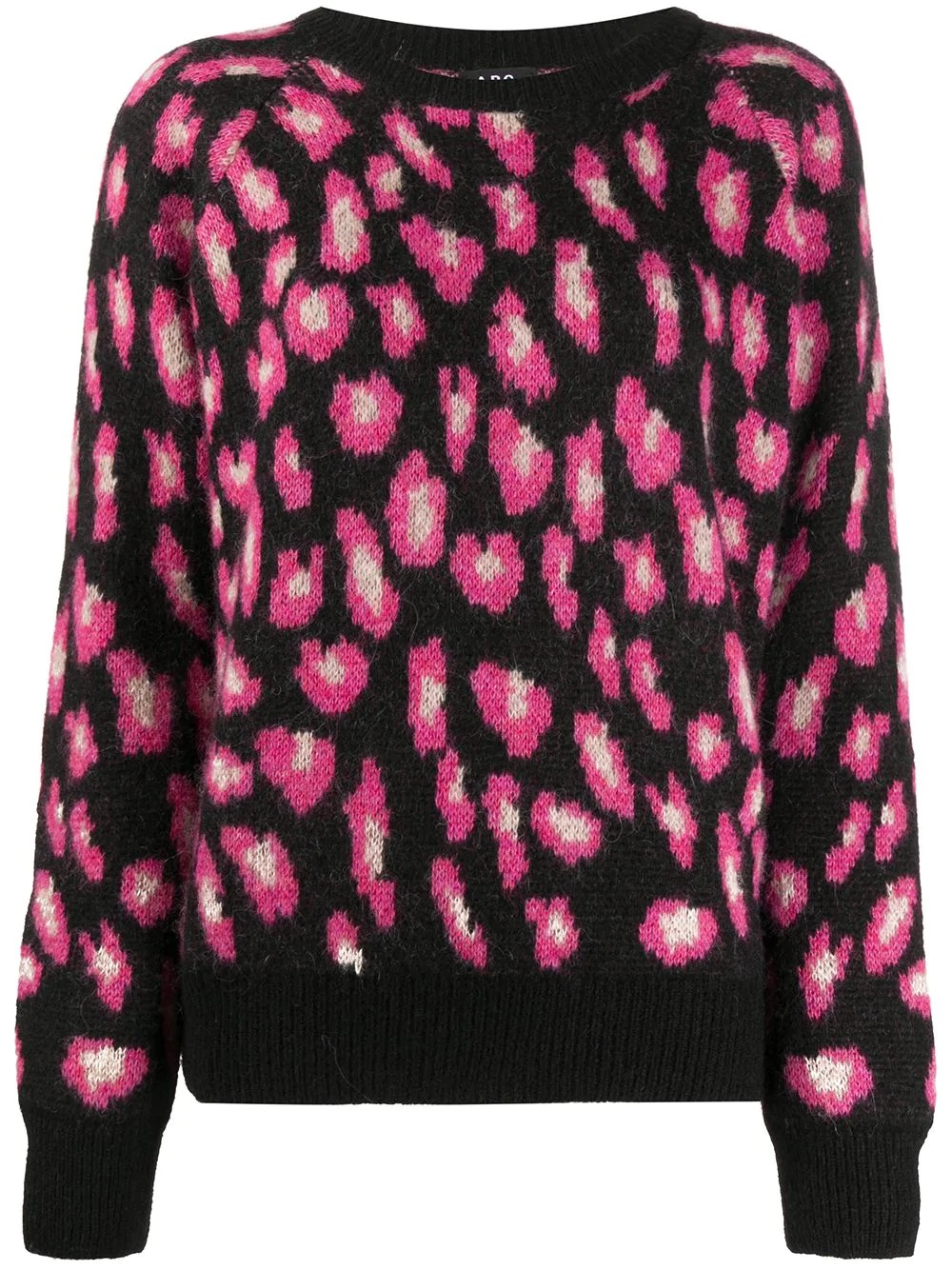 animal-pattern crew-neck jumper - 1