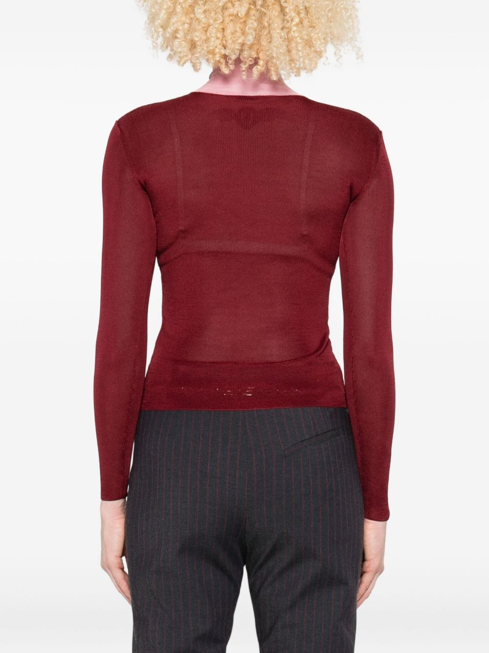 high-neck long-sleeve sweater - 4