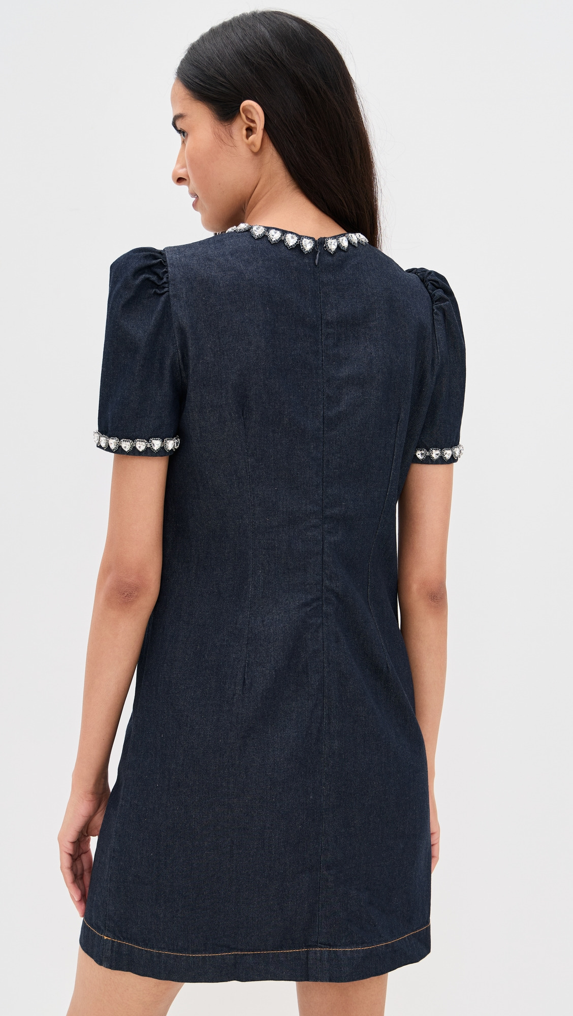 Embellished Denim Dress - 2