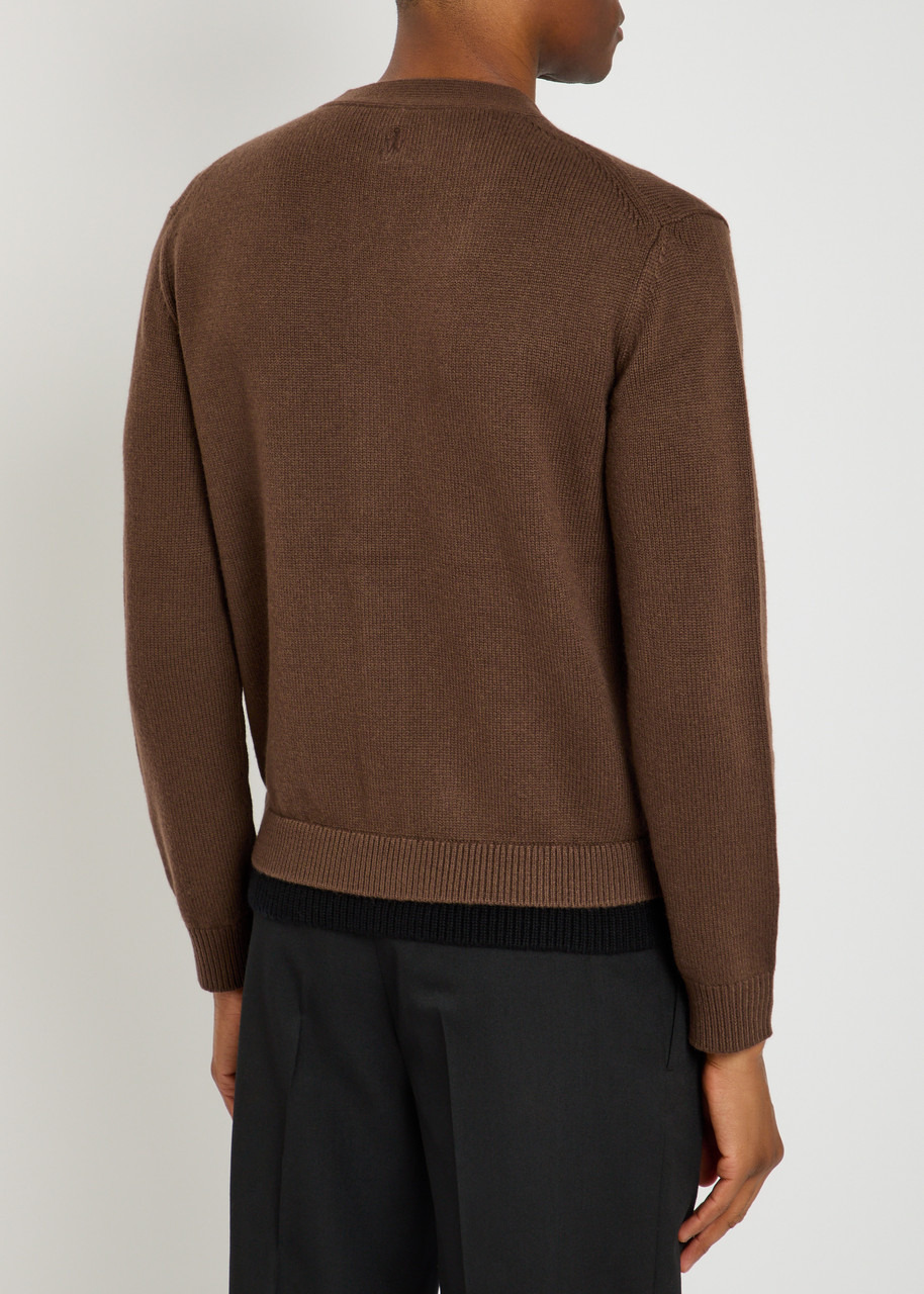 JW Anderson Contrast Layered Wool and Cashmere-blend Cardigan - 3