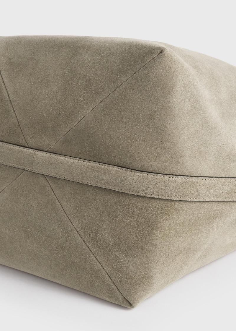 Belted suede tote desert 7