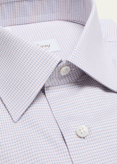 Brioni Men's Cotton Micro-Check Dress Shirt outlook