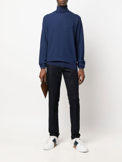 Canali roll-neck knitted jumper outlook