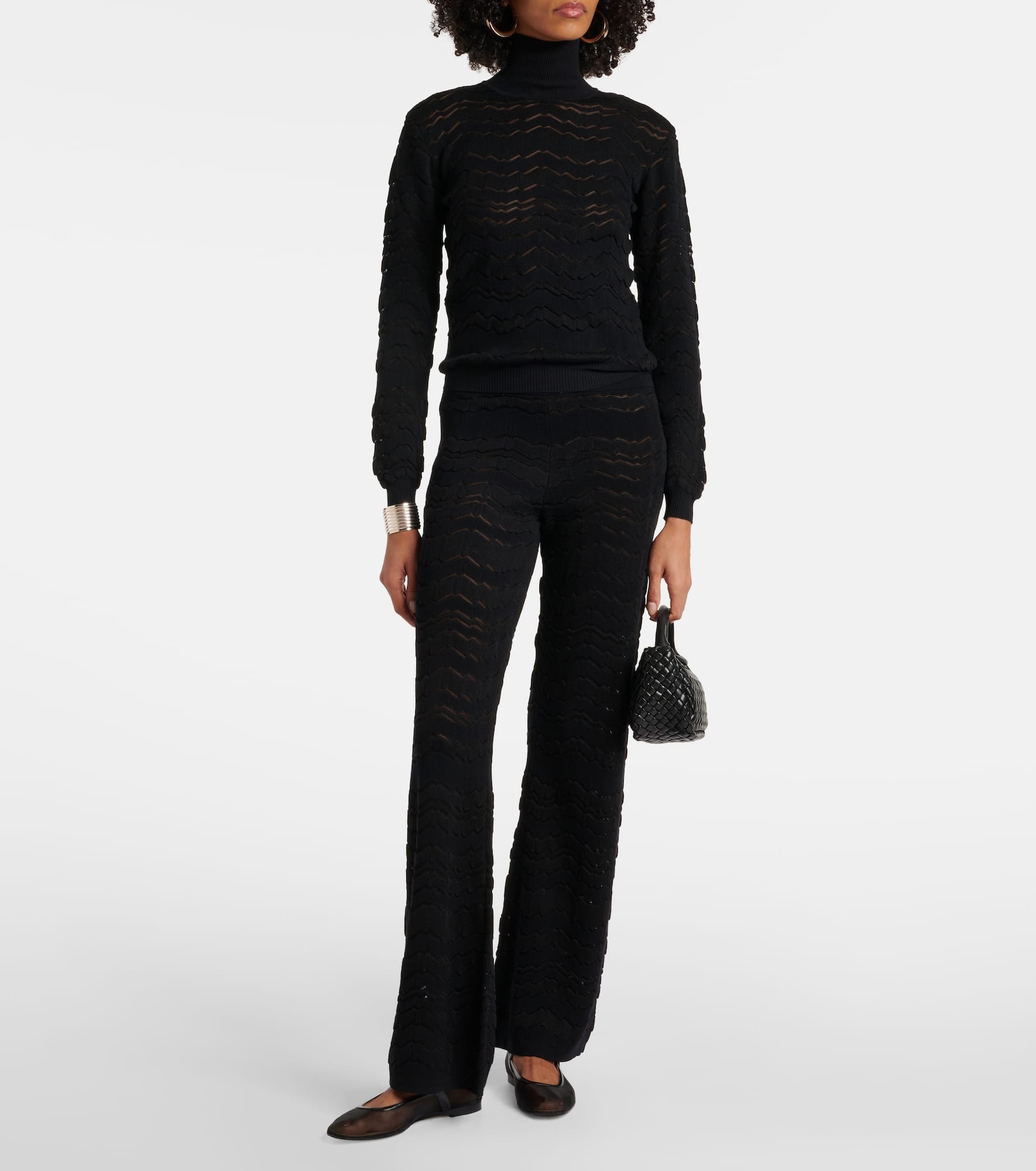 Zig Zag semi-sheer straight pants - 2