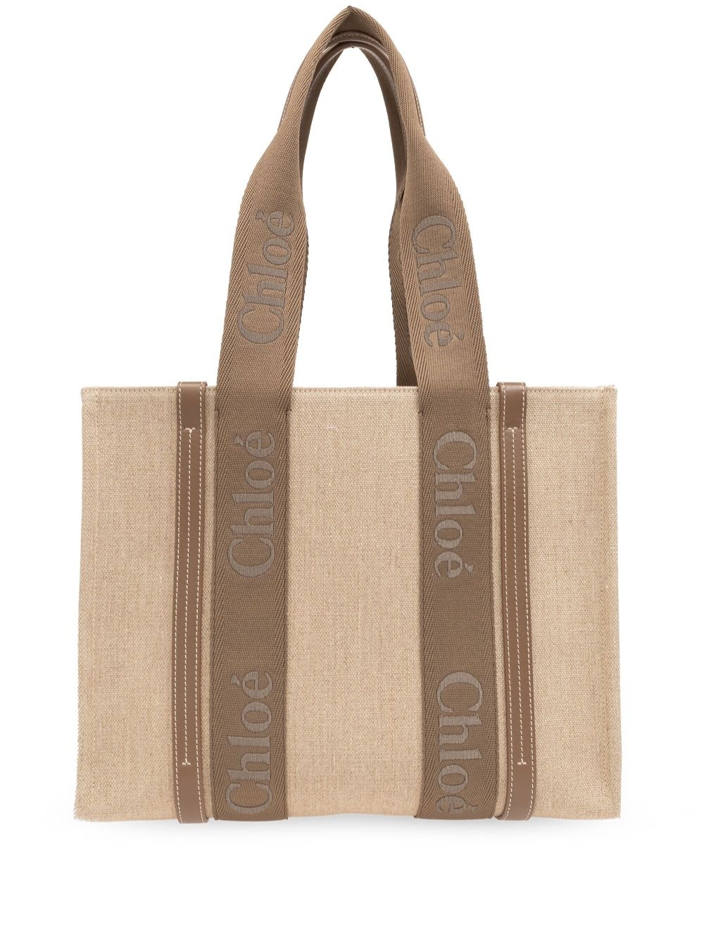 Woody medium canvas and leather tote bag - 6