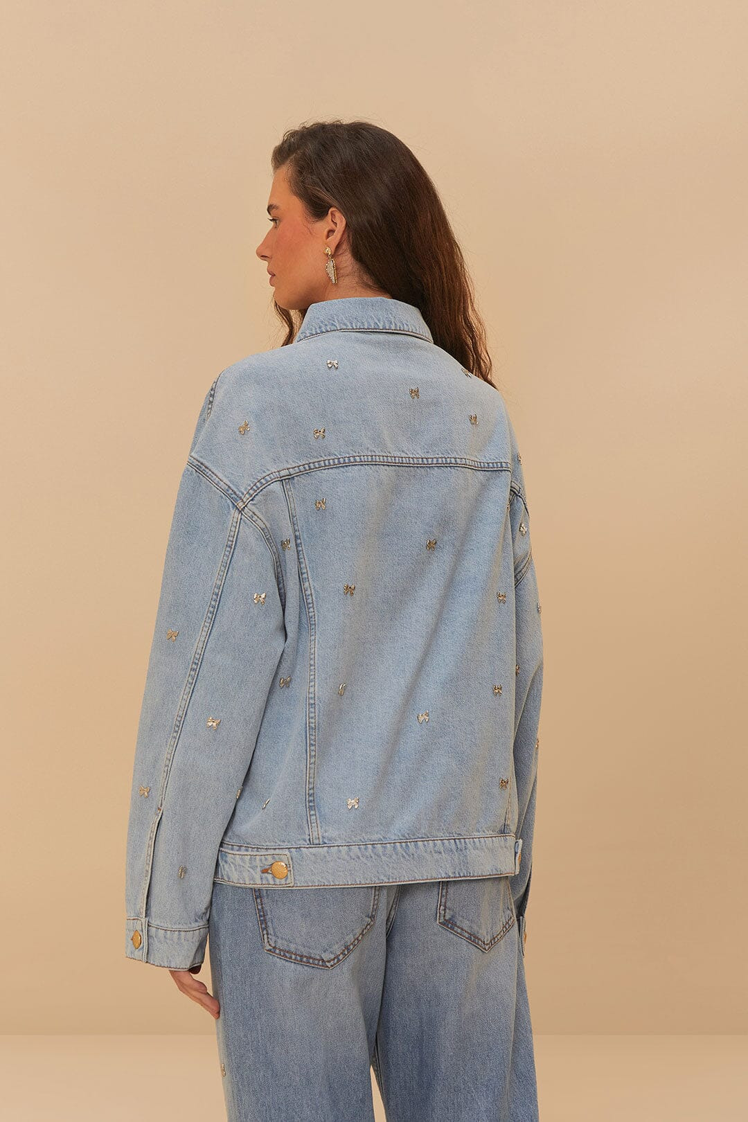 Bows Embroidery Denim Jacket - 4