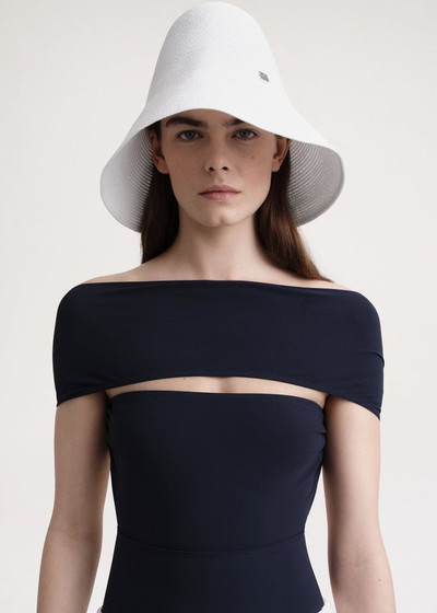 Totême Woven paper straw hat white outlook