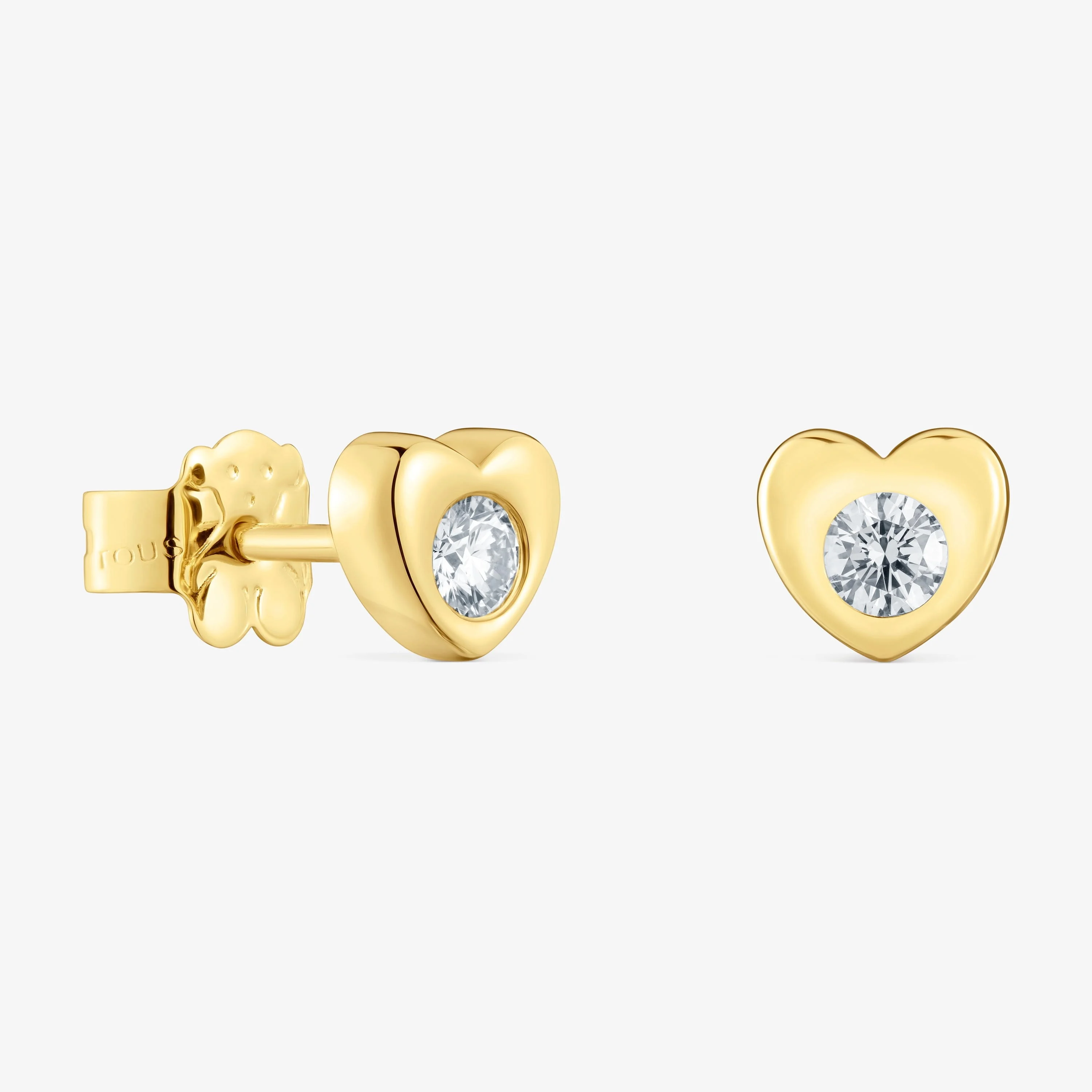 6 mm 18K solid gold Heart earrings with lab-grown diamonds TOUS Lili - 1