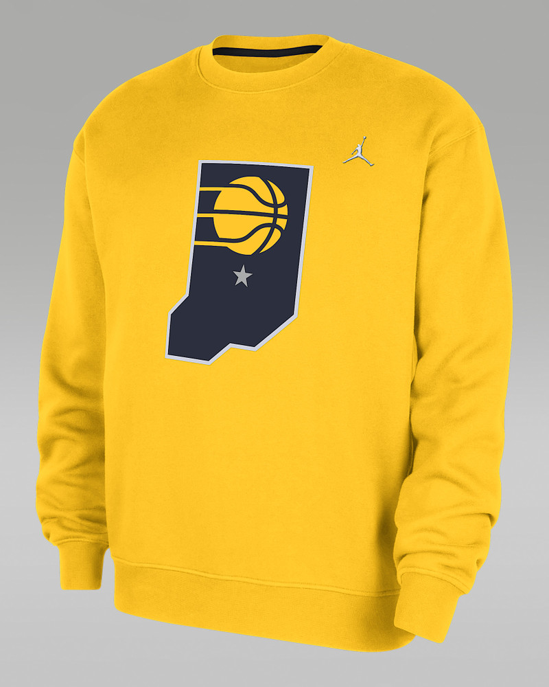 Indiana Pacers Statement Essentials Men's Jordan NBA Fleece Crew-Neck Sweatshirt 1