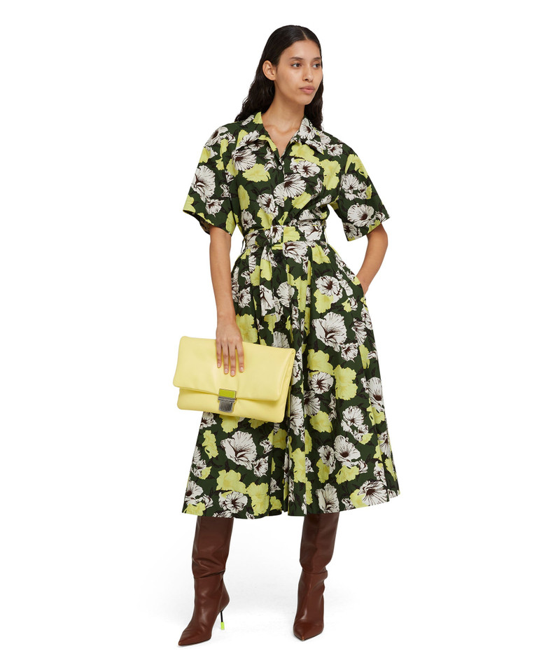 MSGM Poplin cotton wheel skirt with "Camo Hibiscus" pattern outlook