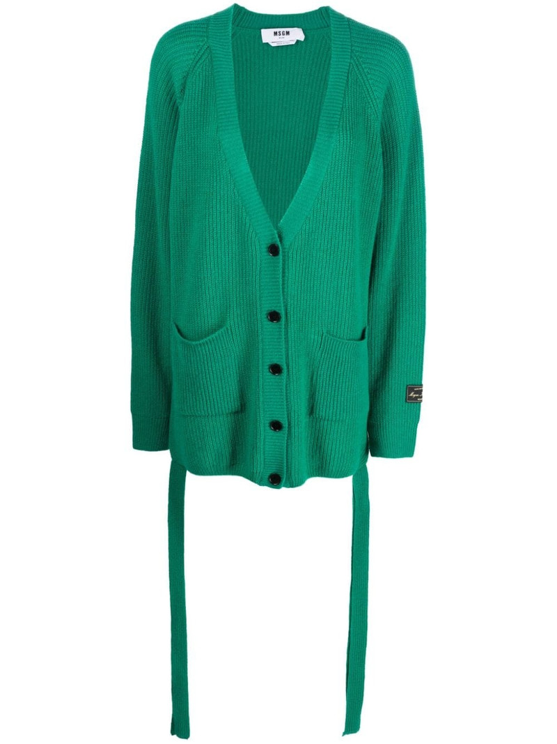 ribbed-knit wool-blend cardigan 1