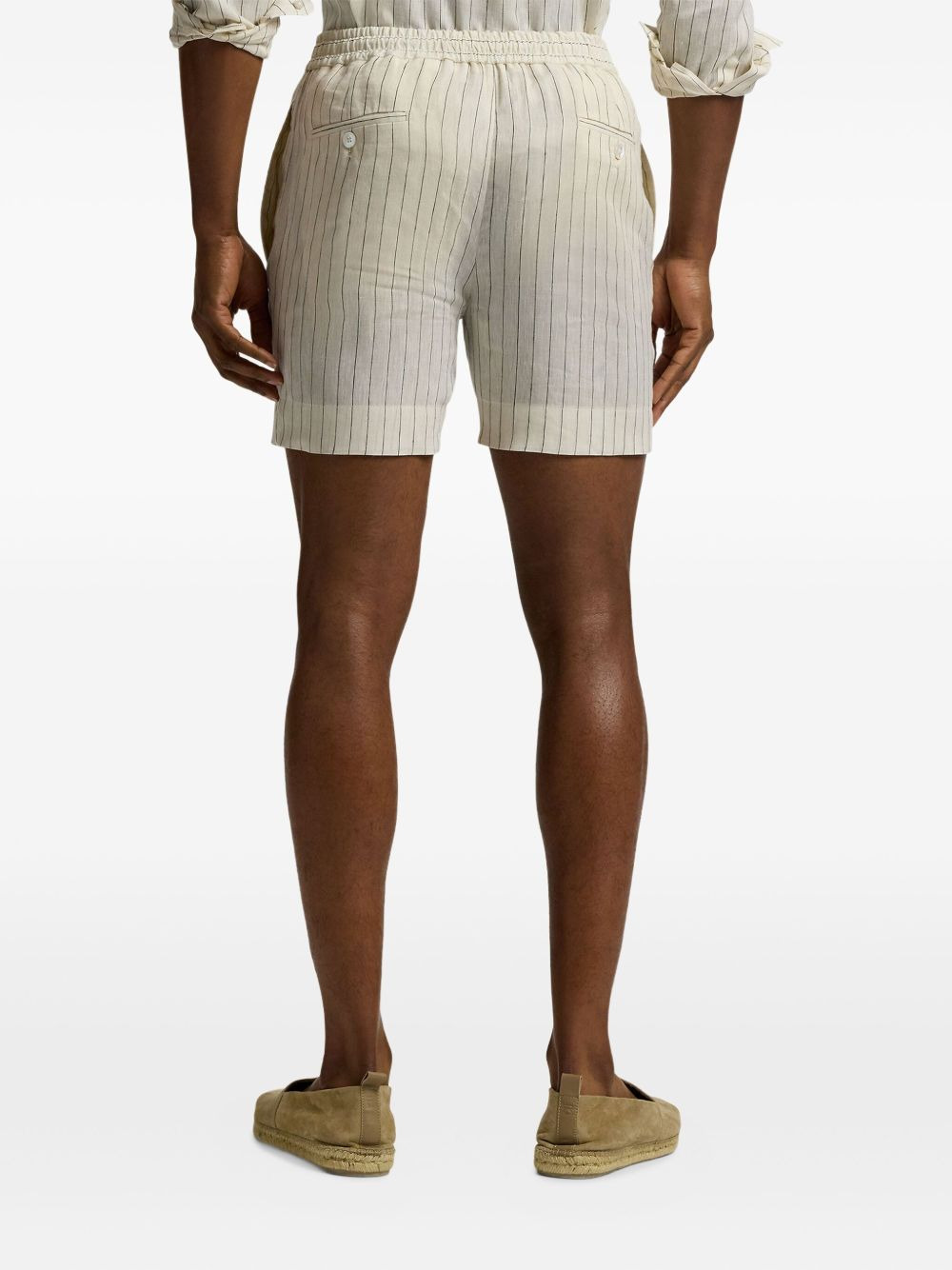 pinstripe drawstring shorts - 5