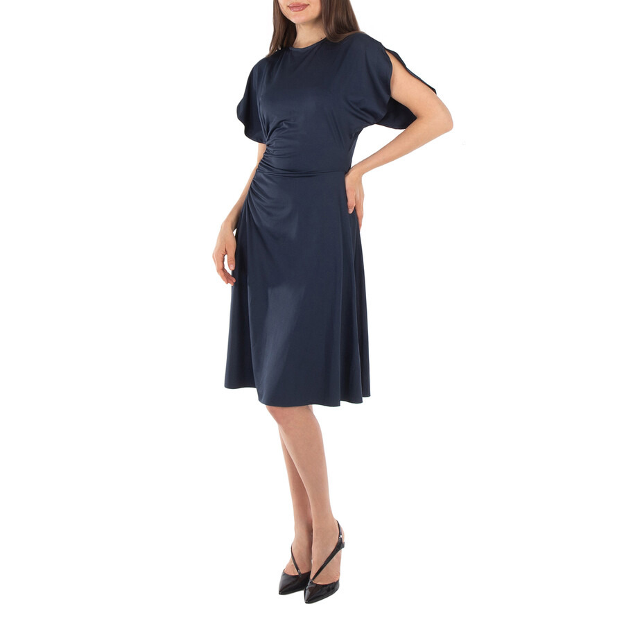 Victoria Beckham Crewneck Gathered Midi Dress - 3