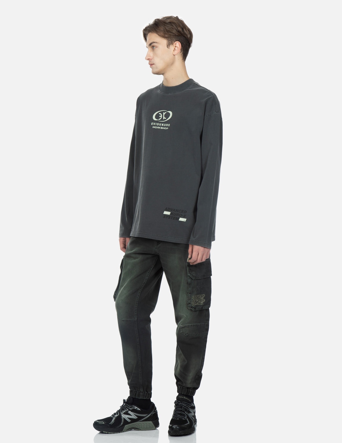 Seagull Embroidered Washed Denim Joggers - 4