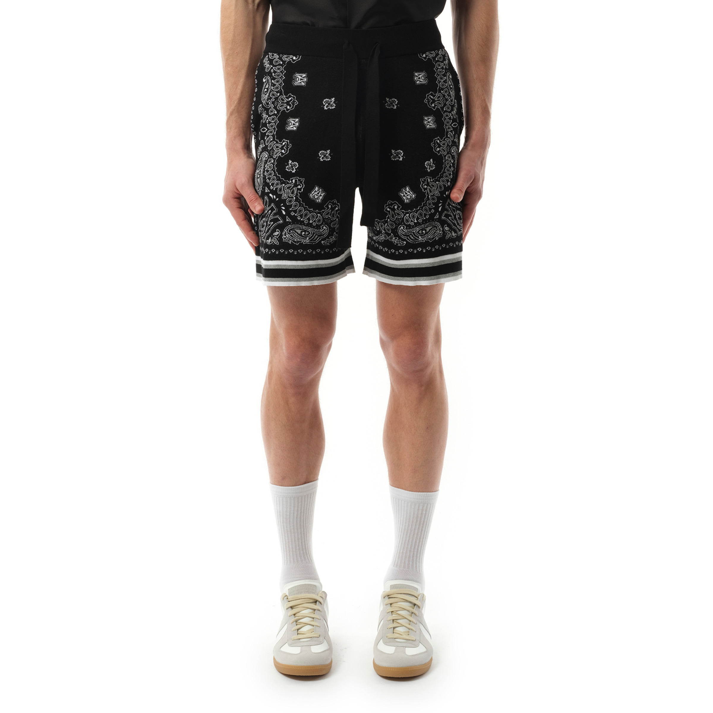 Bandana Shorts in Black/White - 1