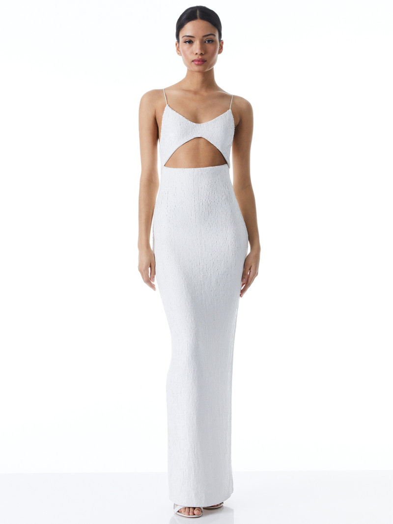 Alice + Olivia VALLI CUT OUT SEQUIN CAMI DRESS outlook